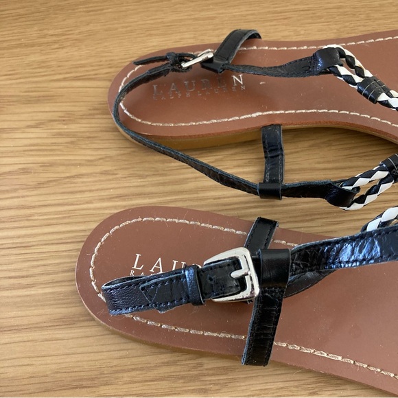 Ralph Lauren Size 11 Black & White Thong Sandal - Picture 8 of 8